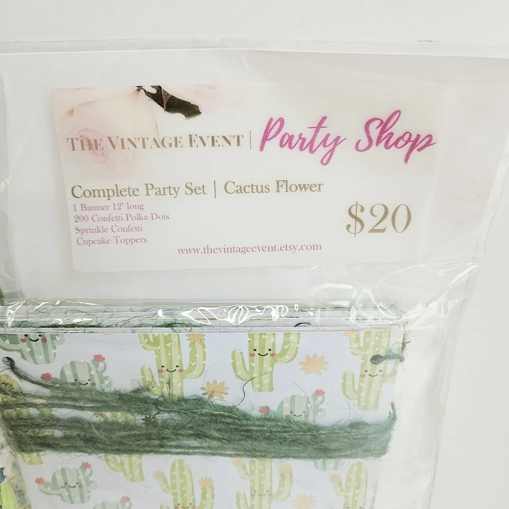Cactus Green and Blue Party Decorations Set